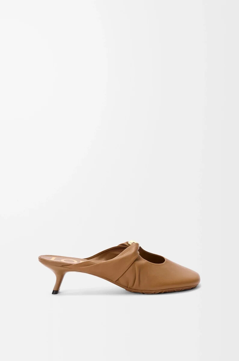 mule souple pebble en cuir dagneau nappa chêne