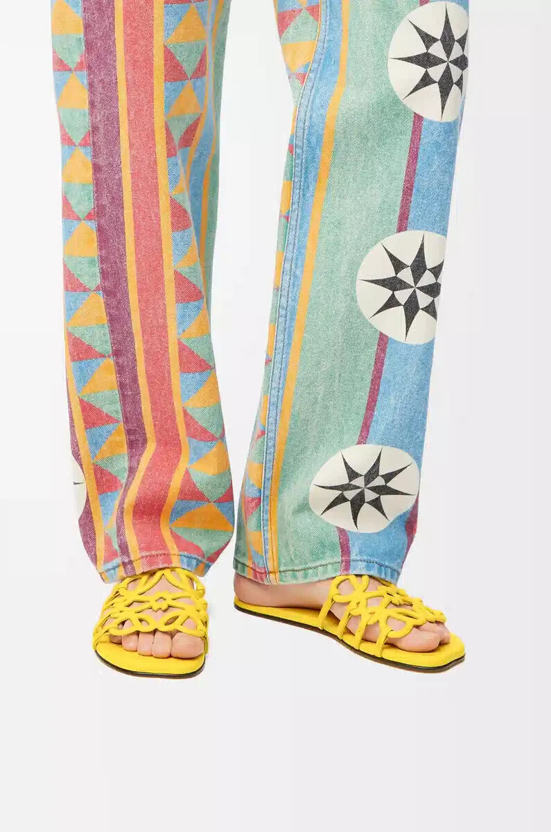 sandales petal anagram en veau souple jaune