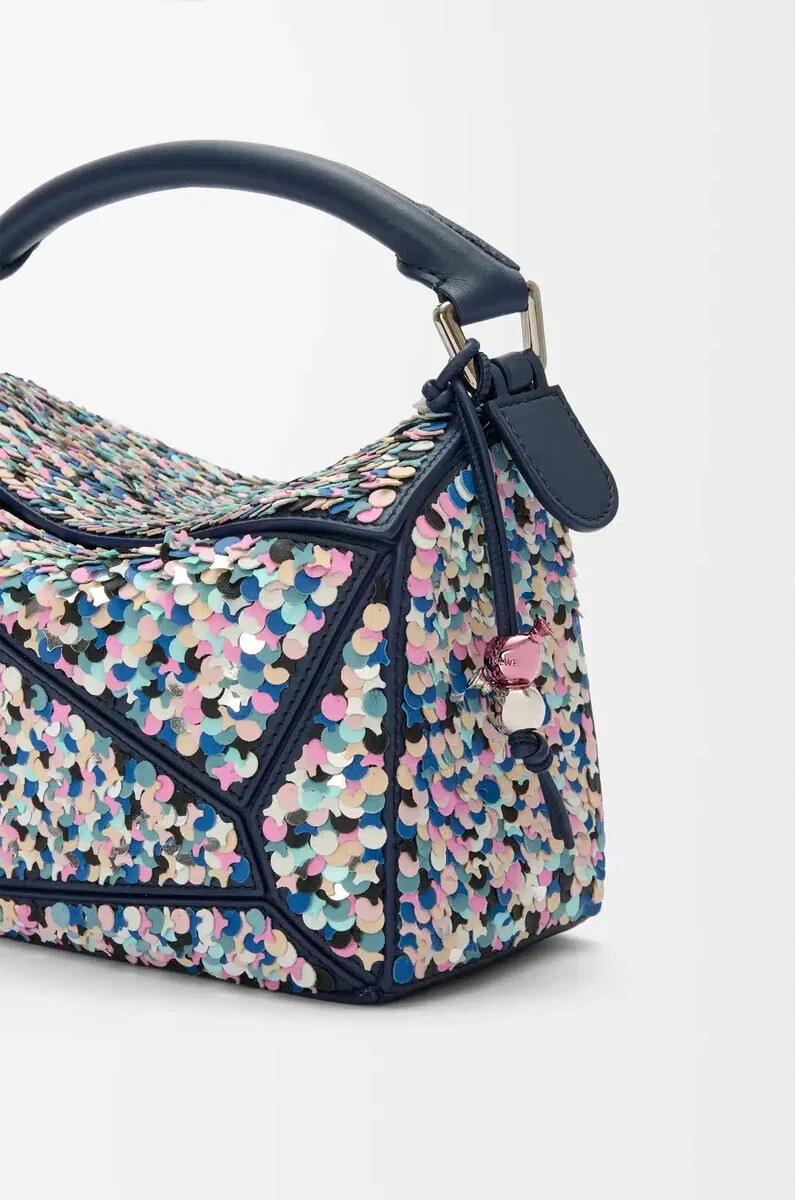 sac puzzle 10 confetti en cuir de veau classique multicolore
