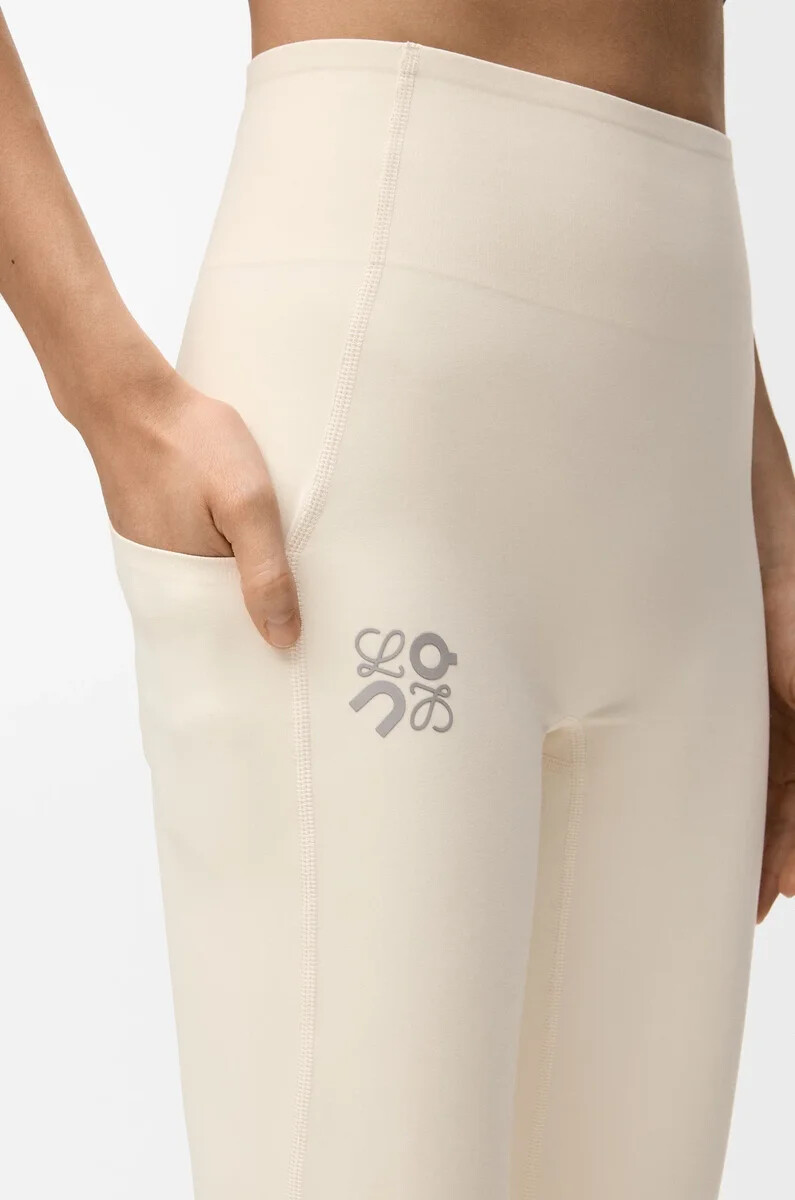 pantalon souple coupe bootcut en jersey technique ivoire