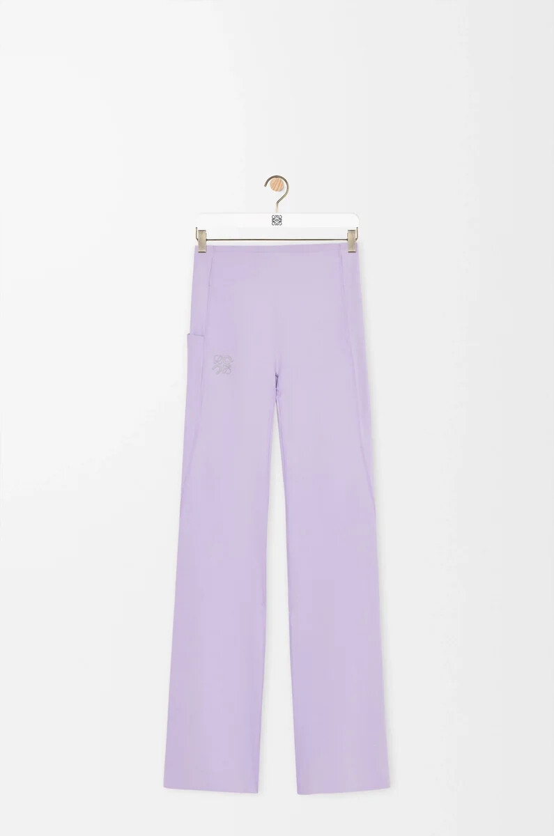pantalon souple coupe bootcut en jersey technique lilas