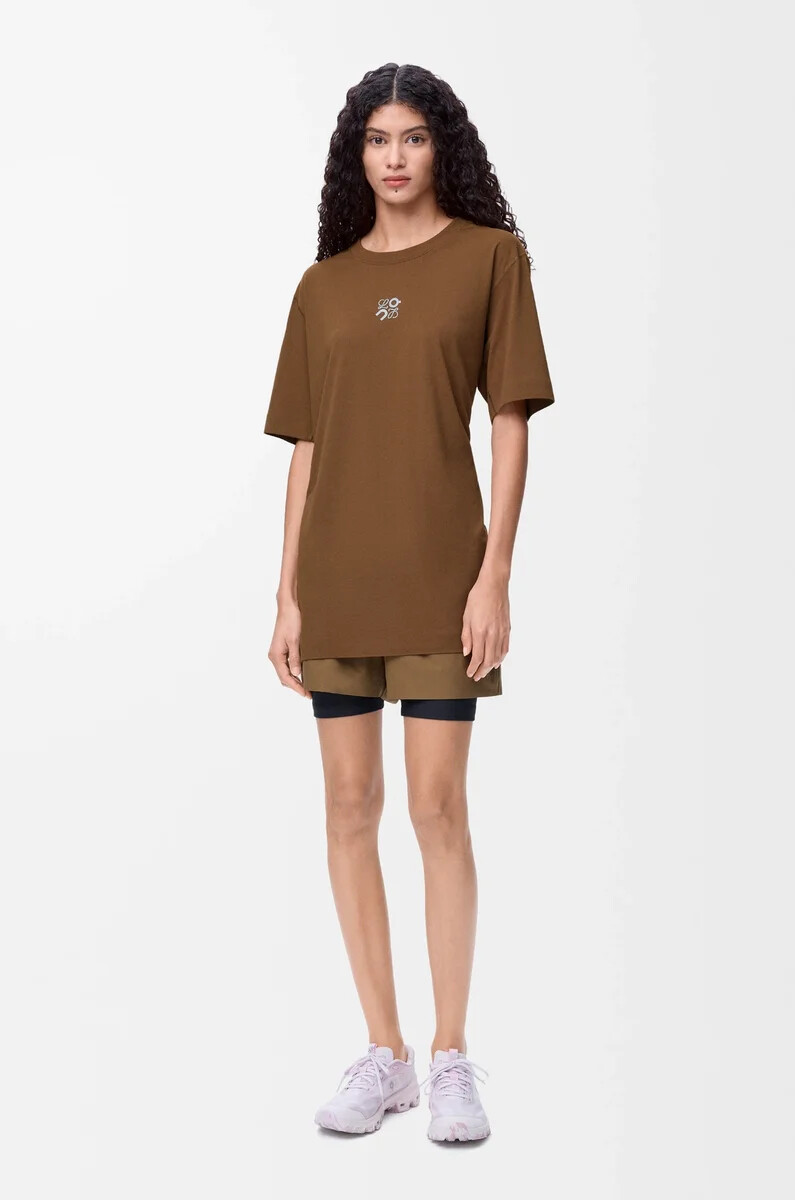 t-shirt technique en jersey couleur caramel