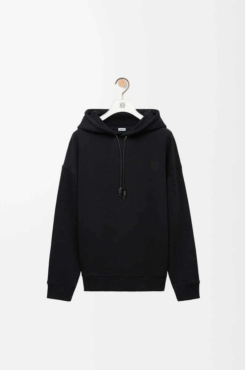 sweat à capuche coupe décontractée en coton noir