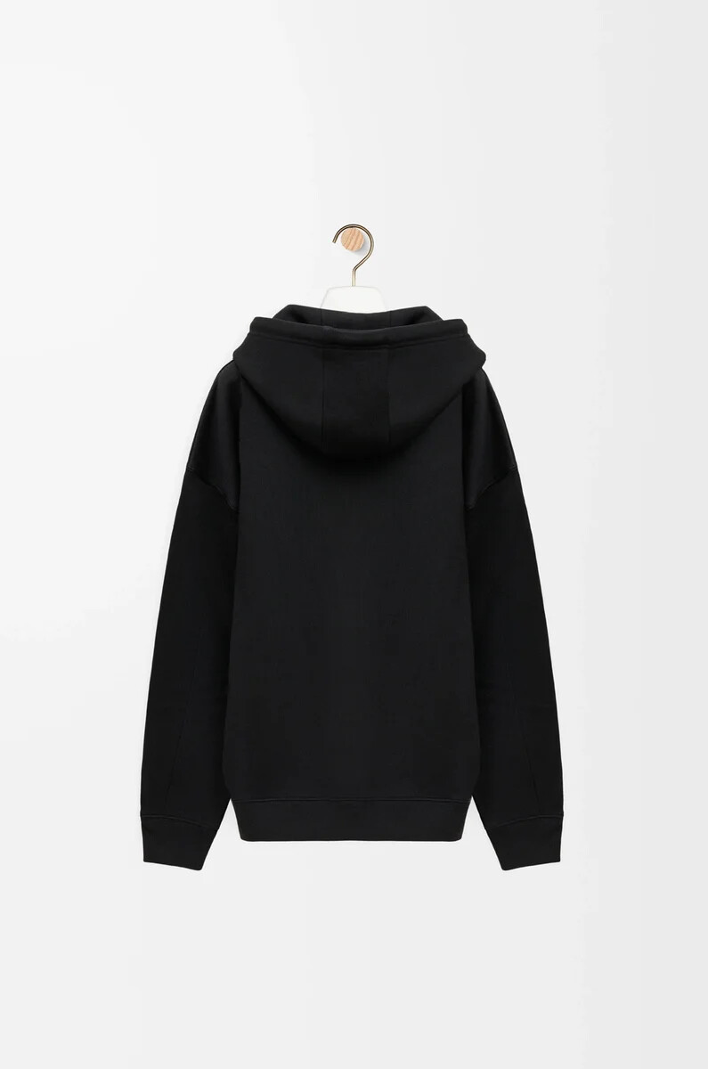 sweat à capuche coupe décontractée en coton noir