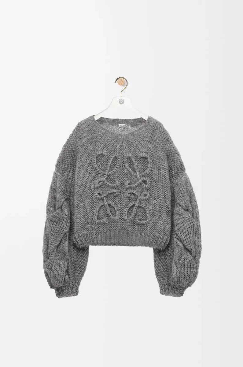 pull anagram en mohair gris chiné