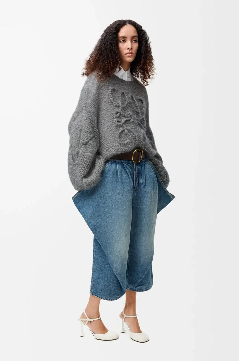 pull anagram en mohair gris chiné
