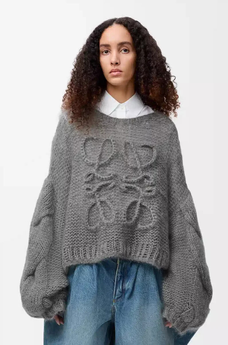 pull anagram en mohair gris chiné