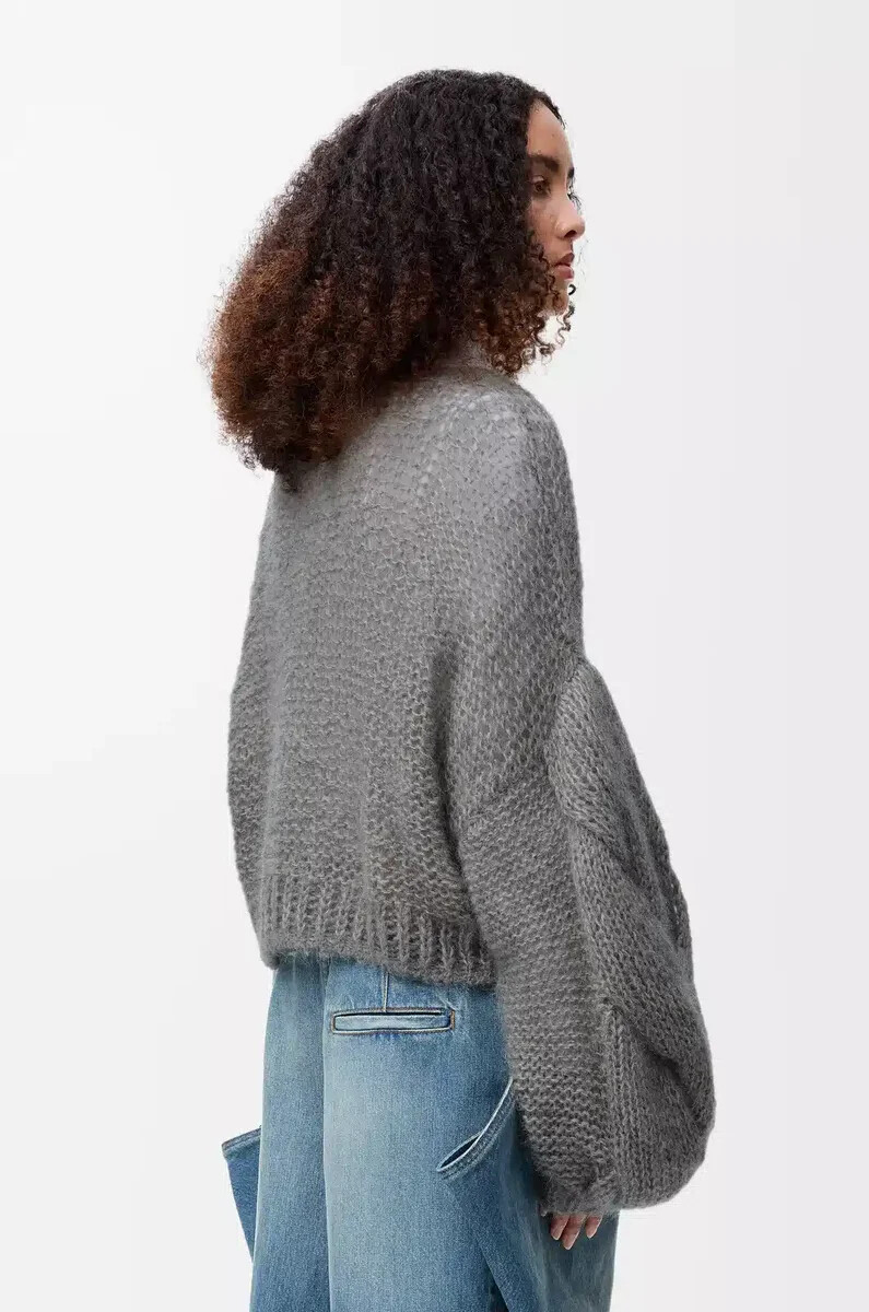 pull anagram en mohair gris chiné