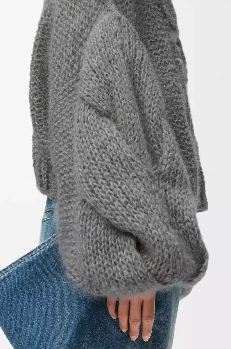 pull anagram en mohair gris chiné
