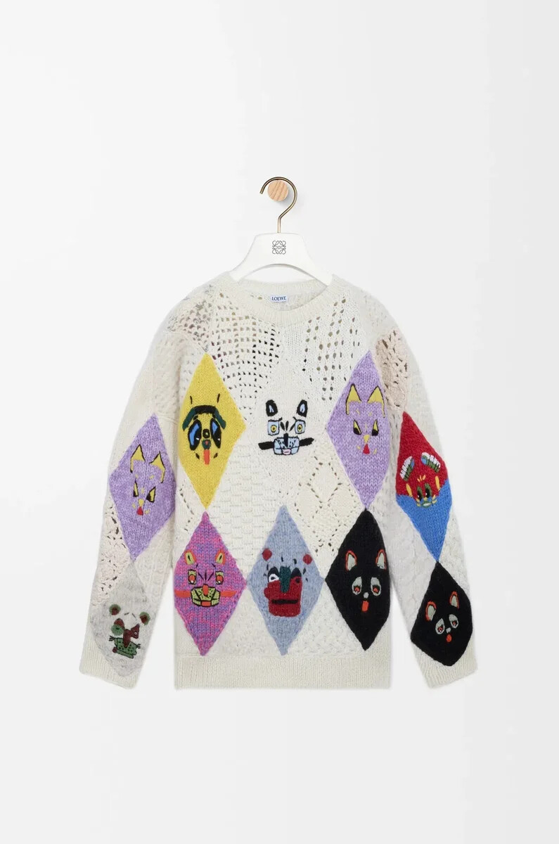 pull en laine multicolore